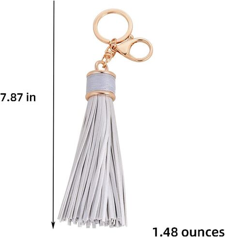 Women Leather Tassels Keychain Car Circle Key Rings Gift Bag Hanging Buckle in Kuwait