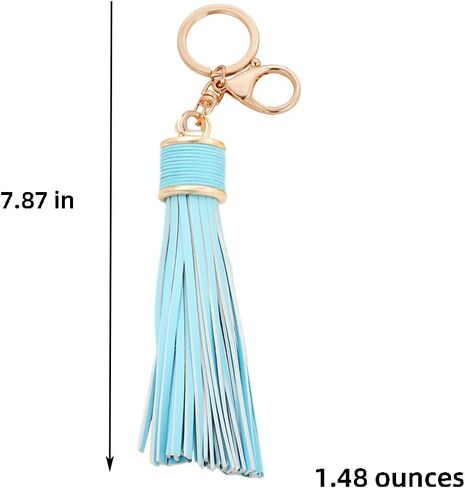 Women Leather Tassels Keychain Car Circle Key Rings Gift Bag Hanging Buckle in Kuwait