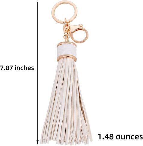 Women Leather Tassels Keychain Car Circle Key Rings Gift Bag Hanging Buckle in Kuwait