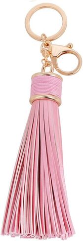 Women Leather Tassels Keychain Car Circle Key Rings Gift Bag Hanging Buckle in Kuwait