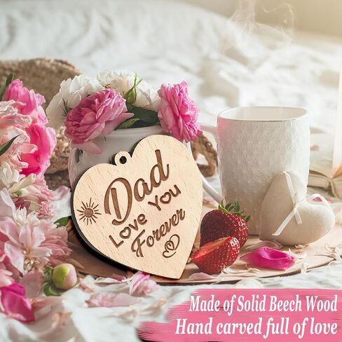 Father's Day Gifts for Dad, Dad Picture Frames With Warm Heart Pendant, Gifts for Dad Father-In-Law StepDad, Dad Birthday Gifts, Love Dad Picture Frames 4x6 (Walnut) in Saudi Arabia