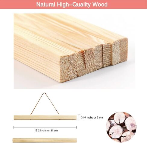 Solid Magnetic Poster Hanger Frame Pine Wood (12.2'' Wide) and Oil Canvas (11.8''×17.7''), Magnet Wall Hanging Wooden Frame for Posters, Maps, Scroll, Picture, Prints (Riverside Scenery) in Saudi Arabia