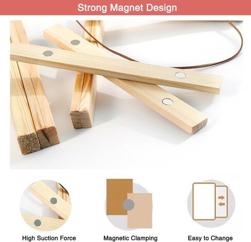 Solid Magnetic Poster Hanger Frame Pine Wood (12.2'' Wide) and Oil Canvas (11.8''×17.7''), Magnet Wall Hanging Wooden Frame for Posters, Maps, Scroll, Picture, Prints (Riverside Scenery) in Saudi Arabia
