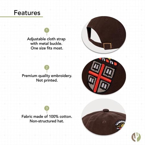 Desert Cactus Brown University Baseball Hat Bears Brimmed Embroirderd Cap Adjustable Cloth Strap Adult (Style B) in Saudi Arabia