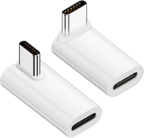 BORLTER CLAMP USB to USB Adapter, USB-C Adapters - Side Bend 90 Degree with 40Gbps Transfer Speed (140W CC Bend) Compatible with MacBook, iPad, Samsung, iPhone 15 and More Type C Devices - Set of 2 in Kuwait