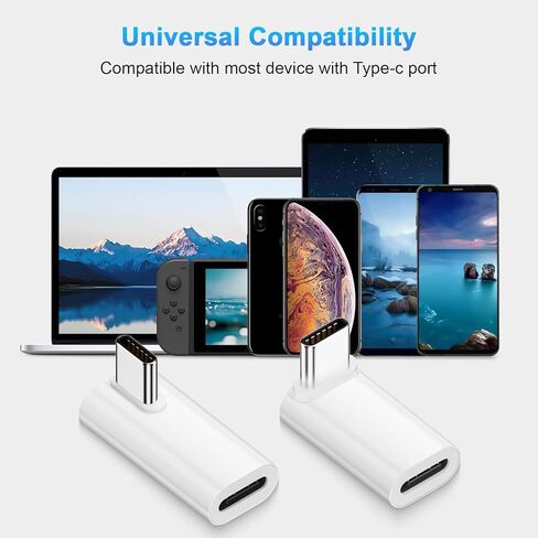 BORLTER CLAMP USB to USB Adapter, USB-C Adapters - Side Bend 90 Degree with 40Gbps Transfer Speed (140W CC Bend) Compatible with MacBook, iPad, Samsung, iPhone 15 and More Type C Devices - Set of 2 in Kuwait