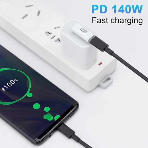 BORLTER CLAMP USB to USB Adapter, USB-C Adapters - Side Bend 90 Degree with 40Gbps Transfer Speed (140W CC Bend) Compatible with MacBook, iPad, Samsung, iPhone 15 and More Type C Devices - Set of 2 in Kuwait