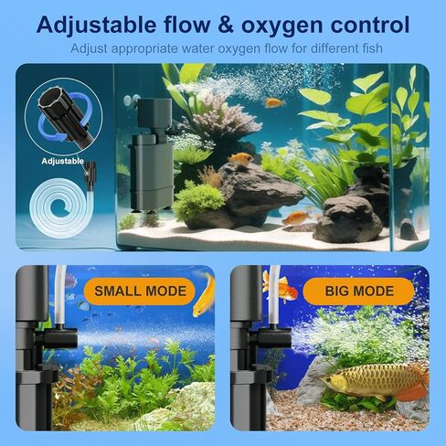 حوض السمك U-V 5W 10-50 جالون فلتر خزان الأسماك 4 في 1 مضخة نافورة الأكسجين القابلة للتعديل للغوص 3 طبقات فلتر U-V خزان الأسماك مضخة غاطسة خزان الأسماك السلحفاة كريستال شفاف in Kuwait