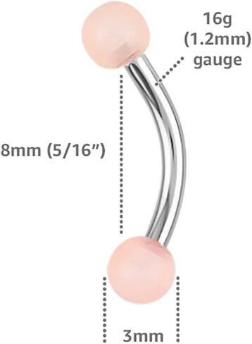 16g Curved Barbell Earrings Set - Hypoallergenic Curved Barbell Jewelry (choose Color) in Saudi Arabia