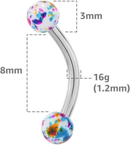 16g Curved Barbell Earrings Set - Hypoallergenic Curved Barbell Jewelry (choose Color) in Saudi Arabia