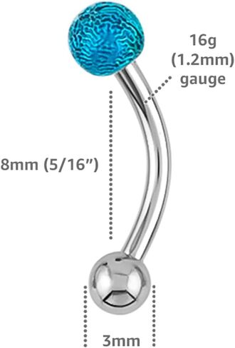 16g Curved Barbell Earrings Set - Hypoallergenic Curved Barbell Jewelry (choose Color) in Saudi Arabia
