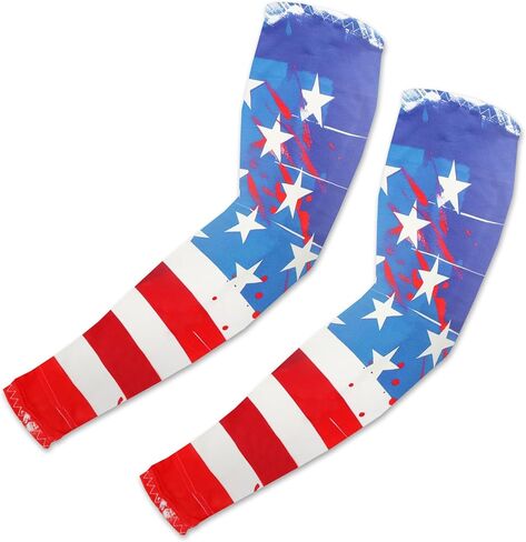 4th of July Arm Sleeves for Men Women Patriotic Arm Sleeves for Independence Day Decor Arm Protectors for Thin Skin in Saudi Arabia