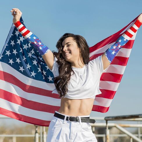4th of July Arm Sleeves for Men Women Patriotic Arm Sleeves for Independence Day Decor Arm Protectors for Thin Skin in Saudi Arabia