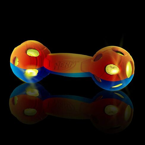 نيرف دوج 7 بوصة LED باش باربل - أزرق/برتقالي، لعبة للكلاب in Kuwait