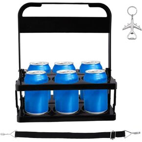 Plastic Portable Cup Holder,Drink Carrier for Delivery, 6-Holes Drink Carrier Foldable, Great for Eats Doordash Car Drivers(black)