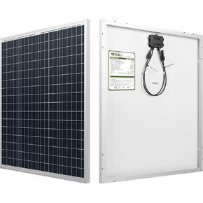 HQST 100 Watt 12V Monocrystalline Solar Panel with Solar Connectors, High Efficiency Module PV Power for Battery Charging Boat, Caravan, RV and Any Other Off Grid Applications-Upgrade Version in Kuwait