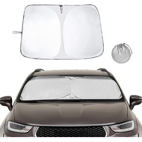 Car Windshield Sun Shade, Front Window Sun Shade Cover Heat Protection Visor, Blocks UV Rays Sun Visor Protector, Foldable Front Sun Shade Compatible with Model 3 Model Y 2016-2023