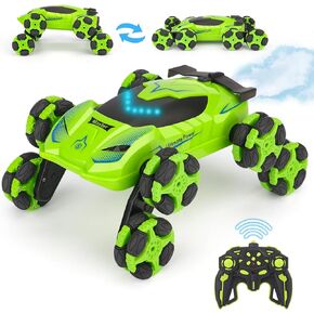 PREPOP 8WD Remote Control Stunt Cars Toys- Best Birthday Presents Gifts for Kids Age 6 7 8 9 10 11 12 Year Old Boys, 2.4Ghz Cool Transform RC Drift Cars with Music & Light