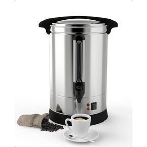 100 Cup Fast Brew Commercial Coffee Urn, Food Grade Stainless Steel Large Capacity Coffee Maker Perfect for Church, Meeting rooms, Lounges, and Other Large Gatherings-14 L