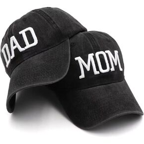 Mom and Dad Hats Fathers Day Dad Gifts Hat for Mom and Dad Embroidered Adjustable Baseball Caps for Couples Parents