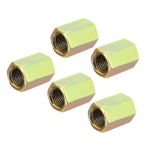 MECCANIXITY Hex Coupling Nuts M10 x 1mm Fine Thread 20mm Length Sleeve Stud Rod Adapters Pipe Connectors Colorful Pack of 5
