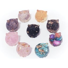 9pcs Mini Owls Natural Stone Decor, Resin Mini Owls, Miniature Figurines, Fairy Garden Accessories, Supplies, Animals for Garden, Micro Landscape, Plant Pots, Bonsai Craft Decor