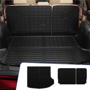 Rongtaod Cargo Mat Compatible with 2022 2023 2024 Jeep Grand Cherokee 5 Seats(Not Fit L or WK) Trunk Mat Trunk Liner Cargo Liner Back Seat Cover Grand Cherokee Accessories (Backrest Mats+Trunk Mat)