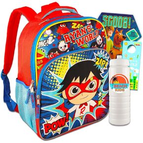 حقيبة ظهر Ryans World للأولاد من GAME PARTY - تتضمن حزمة Ryans World Back to School حقيبة ظهر Ryans World مقاس 16 بوصة، وزجاجة مياه، وملصقات، والمزيد | حقيبة ظهر Ryan World in Kuwait