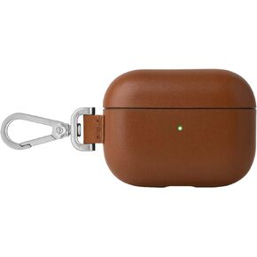 Native Union Leather Case for AirPods Pro with Clip – Handcrafted Fully-Wrapped Genuine Italian Leather case – Compatible with Wireless Chargers – Compatible with AirPods Pro, Airpods Pro 2 (Tan)