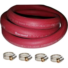 HBD Thermoid Premium Heater Hose 6 Feet Length x 3/4 Inch Inside Diameter and 4 Size 12 Breeze Clamps 5 Piece Bundle