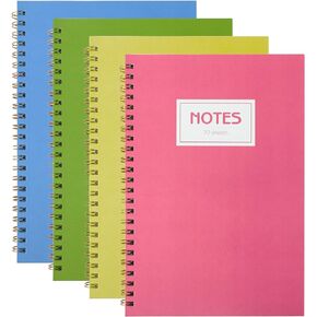 Spiral Notebooks, 6 packs of 70 pages colour lined notebooks, 8.4 x 7 inches thickened paper design, suitable for students, work, journalists, writing, business meetings.