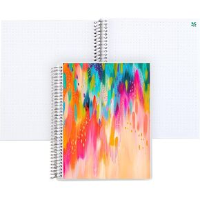 Erin Condren 8.5 "X 11" Dot Grid Platinum Notebook - Ettavee Bliss، 160 صفحة شبكية نقطية لتدوين الملاحظات وتصميم دفتر الملاحظات، 80 رطل، ورق موهوك سميك، ملصقات متضمنة in Kuwait
