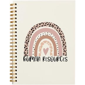 HR Gifts Notebook,Human Resourses Boho Rainbow Journals,HR Appreciation Gift,Thank You Gift for HR Manager Director,Retirement Gift for Coworker Friend,Black Hardcover Spiral Notebook 5.5x8.3