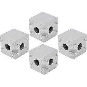 4Pcs Corner Bracket Cube with Cover Aluminum Block Cube for Slot Aluminum Extrusion Profile 3D Printer Accessories(3030)
