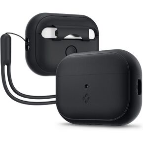 Spigen Silicone Fit Designed for AirPods Pro 2nd Generation Case 2022/2023 (USB-C/Lightening Cable) Airpods Pro 2 Case with Lanyard - White/Gray