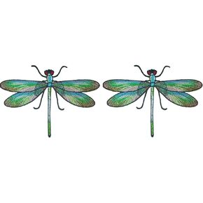 2Pcs Dragonfly Embroidered Sewing on Patches,Iron On Patches,Sew On Applique Patch,Clothes Shoes Bags Decor Patch Dress Hat Jeans Jacket Mask Decor Embroidered Appliqué Patches,Trim and Embellishments
