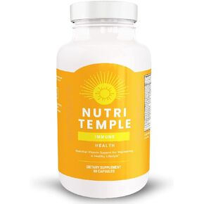 Immune Support Supplement with Vitamin D, C, D3, Quercetin, Pomegranate Fruit Extract, Elderberry, and Zinc for Health & More, 60 Count, Vegan, Nutritemple, Yellow, Small, Count in Saudi Arabia