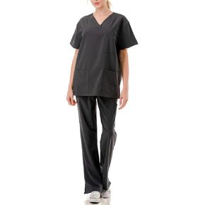 Scrub Sets Medical Nursing Uniform 4-Way Stretch V-neck 8-Pocket