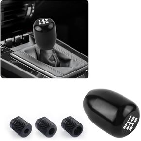 Car Gear Shift Knobs,Stylish Aluminum Alloy Manual Shift Knob 5 Speed for Car Decorations & Comfortable Touch,Universal Car Accessories Interior Stick Shift Knob with 3 Adapters (Black)