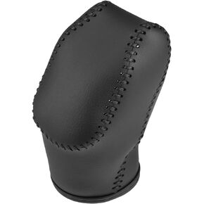 Gear Shift Knob Cover for Buick Encore 16-17 with Black Stitches Durable | Interior Transmission Shifter Boot Lever Cover Black Faux Leather 1 Pcs