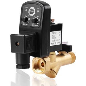 Automatic Drain Valve, Air Compressor Drain Valve for Air Compressor Condensate Management G1/2 DN15 Automatic Electronic Timed Drain Valve(style:AC110V)
