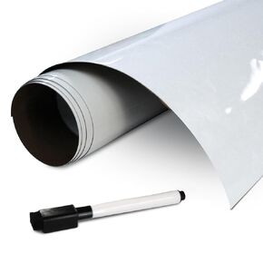 Flipside Products - Large 24" x 36" Dry Erase Reusable Sheet w/Black Marker and Eraser Cap, Repositionable Whiteboard Sticks to Glass, Metal, and Polished Smooth Wood, Peel and Stick, White