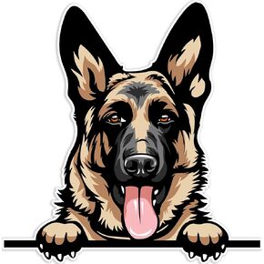 German Shepherd Sticker 5x5 Inches - Strong Adhesive Waterproof German Shepherd Accessories - Does not Fade, Used for Car, Laptop, Truck, Water Bottle, Helmet, RV (Black)