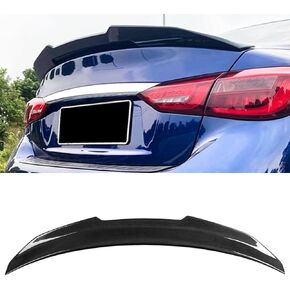SNA Q50 Spoiler Dry Carbon Fiber Compatible for (2014-2023) Infiniti Q50 & Q50S Sedan, The Next Generation Carbon Fiber Gloss Black Spoiler Wing