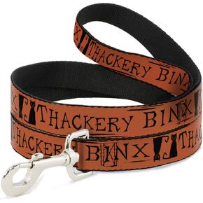 Dog Leash Hocus Pocus Thackery Binx Cat Silhouette Orange Black 4 Feet Long 0.5 Inch Wide