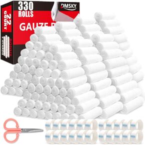 180 Pack Gauze Rolls, 4 in x 4.1 Yards, Individually Wrapped Breathable Rolled Gauze, Premium First Aid Supplies & Medical Supplies for Wounds