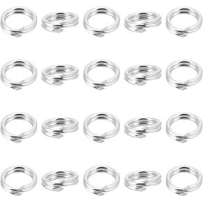 Beebeecraft 1 Box 20Pcs Double Loop Jump Rings 925 Sterling Silver Split Rings 5x1mm Open Loop Rings for Necklaces Keychain DIY Jewelry Craft Making