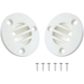 Nylon Boat Floor Deck Drain (White, Pack of 2) (7/8 inch)