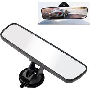 gunhunt 1 PC Rear View Mirror with Suction Cup, Car Panoramic Rearview Mirror, 8.7" x 2.6" with Adjustable Suction Cup Rearview Mirror, HD Windshield Rear View Mirror for Car Auto Truck SUV (Blue)