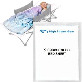 Bed Sheet for High Stream gear's Toddler Cot Camping Bed: Fitted Sheet Specifically for HSG's Kids Travel Camping Bed, Great for Outdoors and Young Guests at Home (Blue)